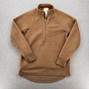 Peckham Team Soldier Polartec FR 1/4 Zip Fleece Pullover Men M Brown Military